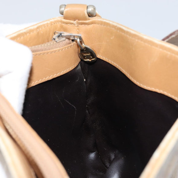 CELINE Macadam Canvas Shoulder Bag PVC Beige Gold Auth 151047