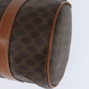 CELINE Macadam Canvas Shoulder Bag PVC Leather Brown Gold Auth 151048-17