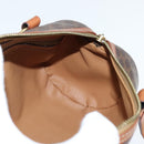 CELINE Macadam Canvas Shoulder Bag PVC Leather Brown Gold Auth 151048-20