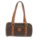 CELINE Macadam Canvas Shoulder Bag PVC Leather Brown Gold Auth 151048-13