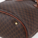 CELINE Macadam Canvas Tote Bag PVC Leather Brown Gold Auth 151049-10