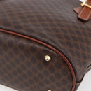 CELINE Macadam Canvas Tote Bag PVC Leather Brown Gold Auth 151049-12