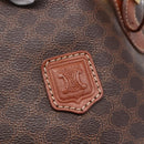 CELINE Macadam Canvas Tote Bag PVC Leather Brown Gold Auth 151049-14