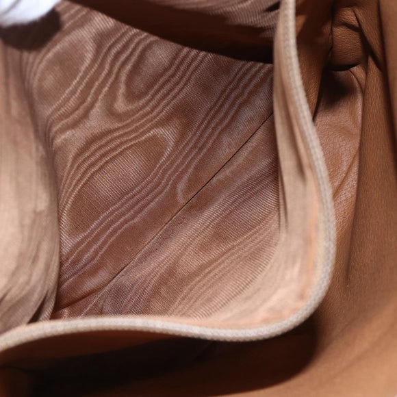 CELINE Macadam Canvas Tote Bag PVC Leather Brown Gold Auth 151049