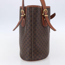 CELINE Macadam Canvas Tote Bag PVC Leather Brown Gold Auth 151049-4