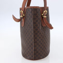 CELINE Macadam Canvas Tote Bag PVC Leather Brown Gold Auth 151049-5