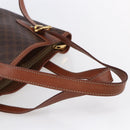 CELINE Macadam Canvas Tote Bag PVC Leather Brown Gold Auth 151049-7