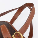 CELINE Macadam Canvas Tote Bag PVC Leather Brown Gold Auth 151049-8