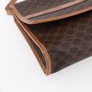 CELINE Macadam Canvas Shoulder Bag PVC Leather Brown Gold Auth 151050-11