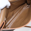 CELINE Macadam Canvas Shoulder Bag PVC Leather Brown Gold Auth 151050-16