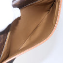 CELINE Macadam Canvas Shoulder Bag PVC Leather Brown Gold Auth 151050-20