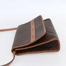 CELINE Macadam Canvas Shoulder Bag PVC Leather Brown Gold Auth 151050-4