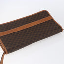 CELINE Macadam Canvas Shoulder Bag PVC Leather Brown Gold Auth 151050-6