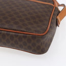 CELINE Macadam Canvas Shoulder Bag PVC Leather Brown Gold Auth 151051-16