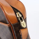 CELINE Macadam Canvas Shoulder Bag PVC Leather Brown Gold Auth 151051-9