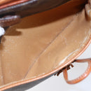 CELINE Macadam Canvas Shoulder Bag PVC Leather Brown Gold Auth 151051-11