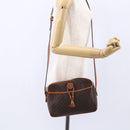 CELINE Macadam Canvas Shoulder Bag PVC Leather Brown Gold Auth 151051-24