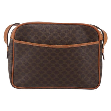 CELINE Macadam Canvas Shoulder Bag PVC Leather Brown Gold Auth 151051 - 0