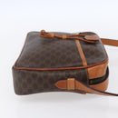 CELINE Macadam Canvas Shoulder Bag PVC Leather Brown Gold Auth 151051-4