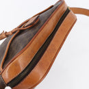 CELINE Macadam Canvas Shoulder Bag PVC Leather Brown Gold Auth 151051-6