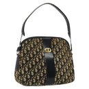 Christian Dior Trotter Canvas Shoulder Bag Navy Gold Auth 151053-1
