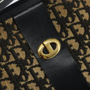 Christian Dior Trotter Canvas Shoulder Bag Navy Gold Auth 151053-14