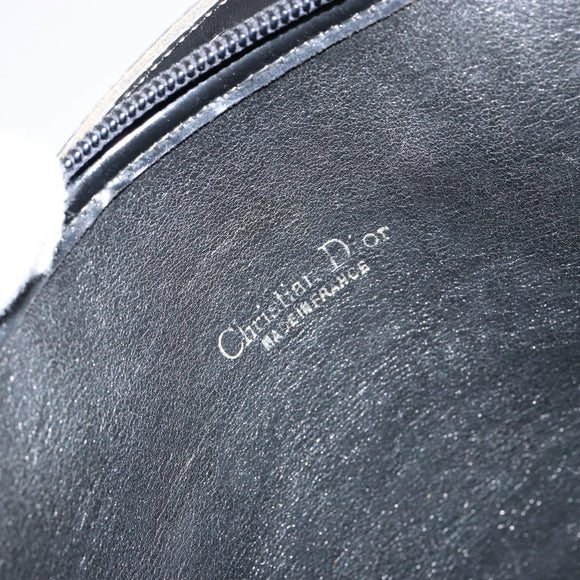 Christian Dior Trotter Canvas Shoulder Bag Navy Gold Auth 151053