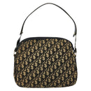 Christian Dior Trotter Canvas Shoulder Bag Navy Gold Auth 151053-3