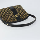 Christian Dior Trotter Canvas Shoulder Bag Navy Gold Auth 151053-7