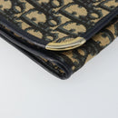Christian Dior Trotter Canvas Shoulder Bag Navy Gold Auth 151054-14