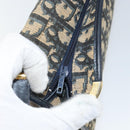 Christian Dior Trotter Canvas Shoulder Bag Navy Gold Auth 151054-12