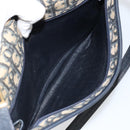 Christian Dior Trotter Canvas Shoulder Bag Navy Gold Auth 151054-20