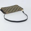 Christian Dior Trotter Canvas Shoulder Bag Navy Gold Auth 151054-7