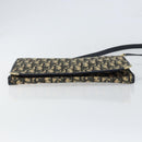 Christian Dior Trotter Canvas Shoulder Bag Navy Gold Auth 151054-5