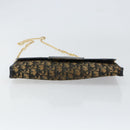 Christian Dior Trotter Canvas Chain Shoulder Bag Navy Gold Auth 151055-10