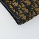 Christian Dior Trotter Canvas Chain Shoulder Bag Navy Gold Auth 151055-12