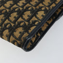 Christian Dior Trotter Canvas Chain Shoulder Bag Navy Gold Auth 151055-13