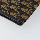 Christian Dior Trotter Canvas Chain Shoulder Bag Navy Gold Auth 151055-14