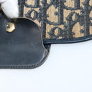 Christian Dior Trotter Canvas Chain Shoulder Bag Navy Gold Auth 151055-16