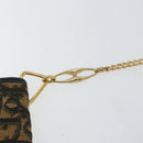 Christian Dior Trotter Canvas Chain Shoulder Bag Navy Gold Auth 151055-9