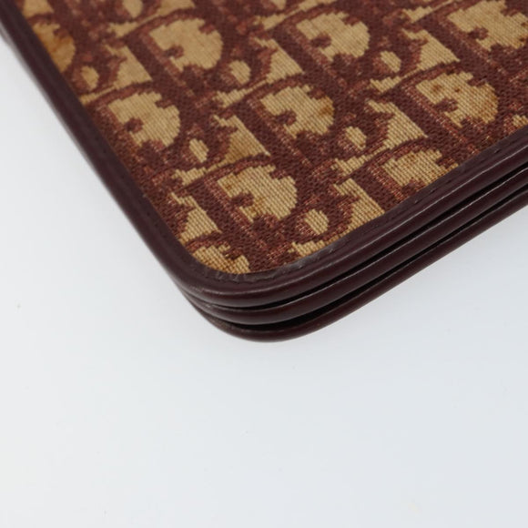 Christian Dior Trotter Canvas Chain Shoulder Bag Red Gold Auth 151057