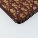 Christian Dior Trotter Canvas Chain Shoulder Bag Red Gold Auth 151057-16