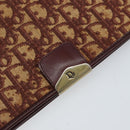 Christian Dior Trotter Canvas Chain Shoulder Bag Red Gold Auth 151057-17