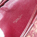 Christian Dior Trotter Canvas Chain Shoulder Bag Red Gold Auth 151057-11