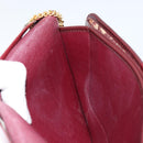 Christian Dior Trotter Canvas Chain Shoulder Bag Red Gold Auth 151057-18