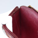 Christian Dior Trotter Canvas Chain Shoulder Bag Red Gold Auth 151057-19