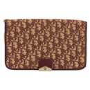 Christian Dior Trotter Canvas Chain Shoulder Bag Red Gold Auth 151057-13