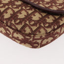 Christian Dior Trotter Canvas Shoulder Bag Red Gold Auth 151058-11