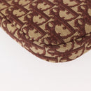 Christian Dior Trotter Canvas Shoulder Bag Red Gold Auth 151058-12