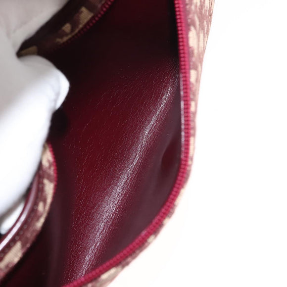 Christian Dior Trotter Canvas Umhängetasche Rot Gold Auth 151058